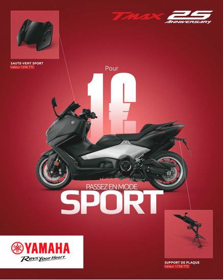 Offre sur le TMAX 25e Anniversaire chez Sky Motos.